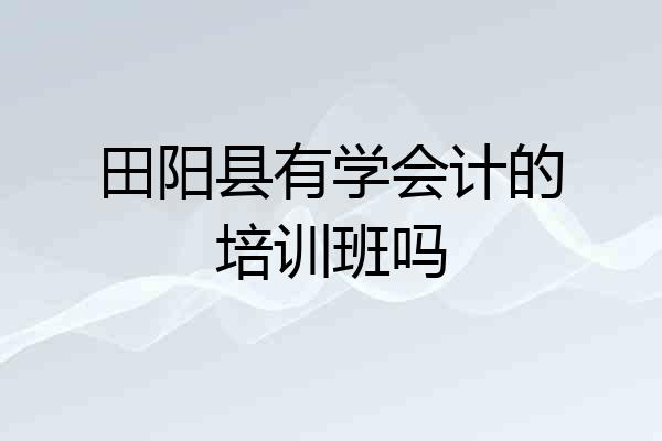 田阳县有学会计的培训班吗