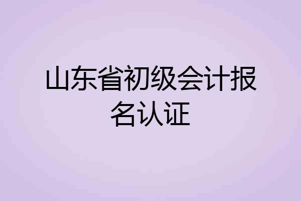 山东省初级会计报名认证