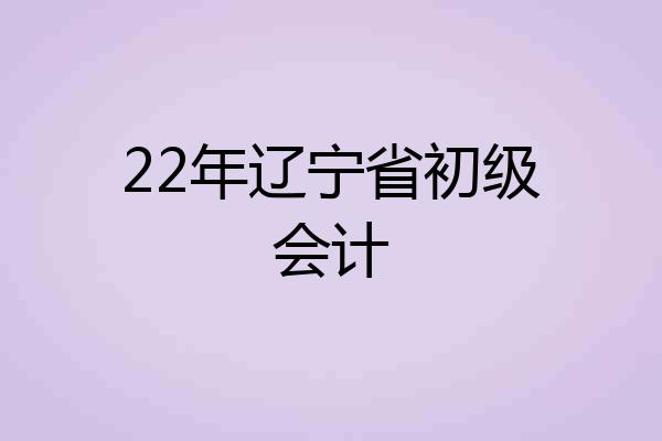 22年辽宁省初级会计