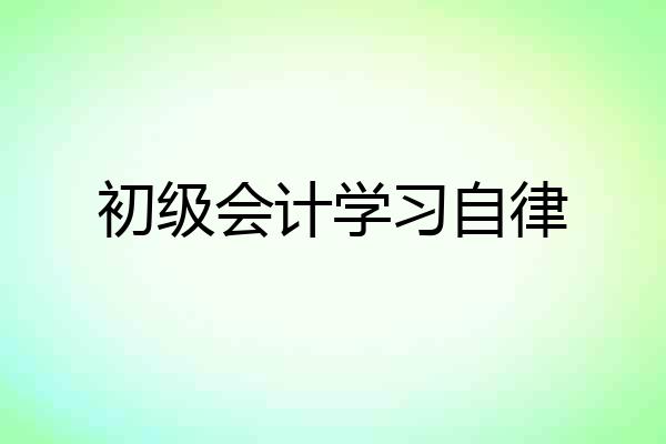 初级会计学习自律