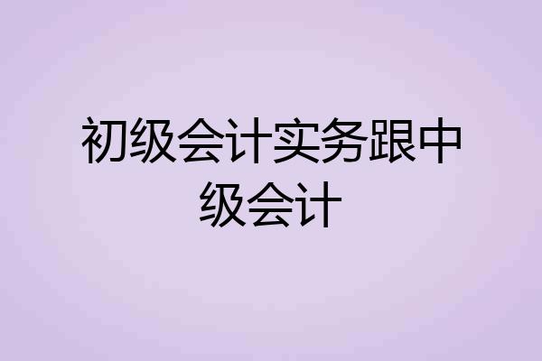 初级会计实务跟中级会计