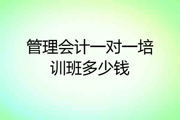 管理会计一对一培训班多少钱