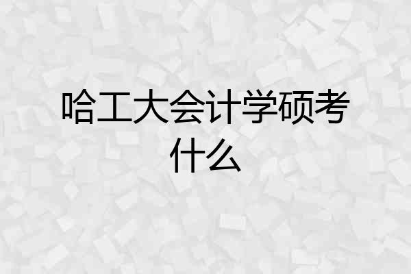 哈工大会计学硕考什么