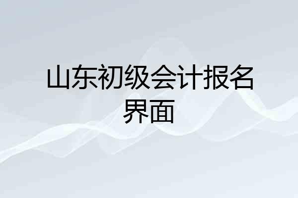 山东初级会计报名界面