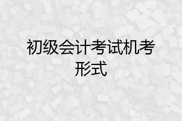 初级会计考试机考形式
