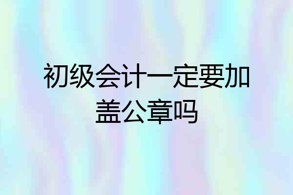 初级会计一定要加盖公章吗