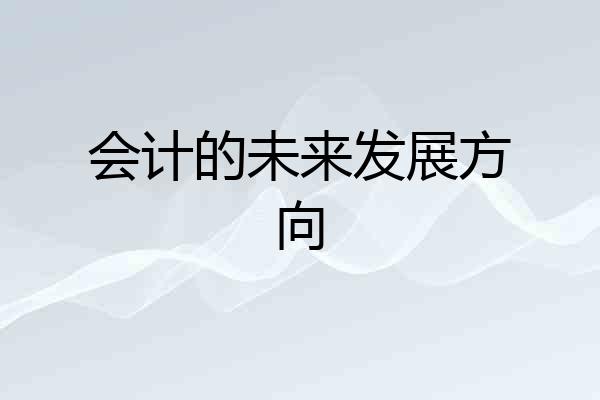 会计的未来发展方向