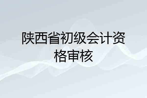 陕西省初级会计资格审核