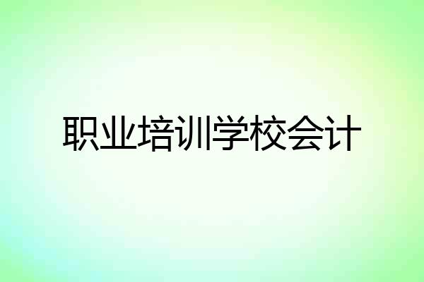 职业培训学校会计