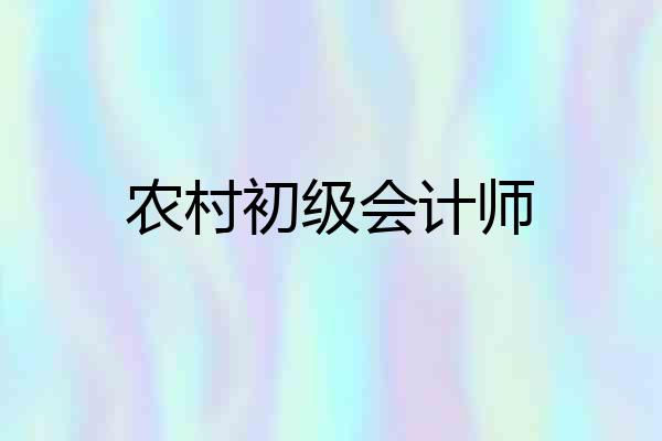 农村初级会计师