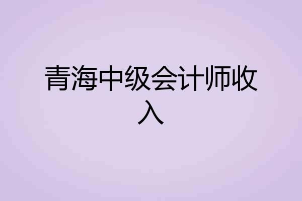 青海中级会计师收入