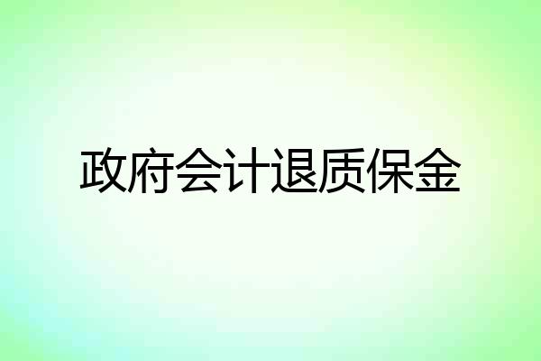 政府会计退质保金