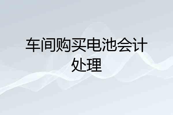 车间购买电池会计处理