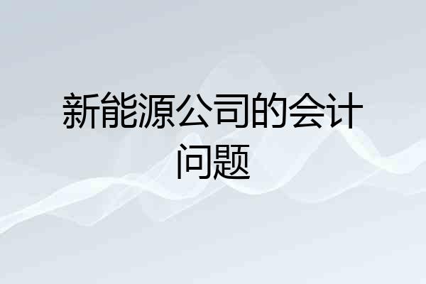 新能源公司的会计问题