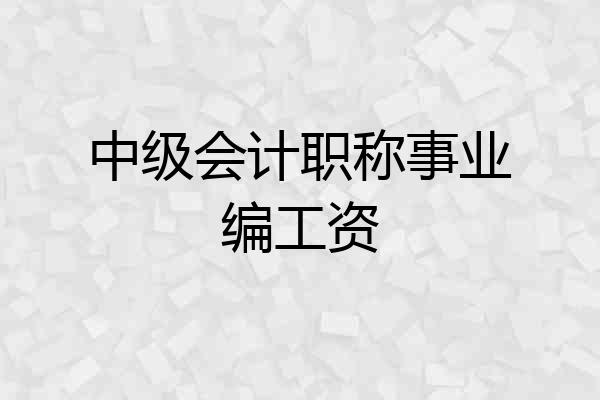 中级会计职称事业编工资