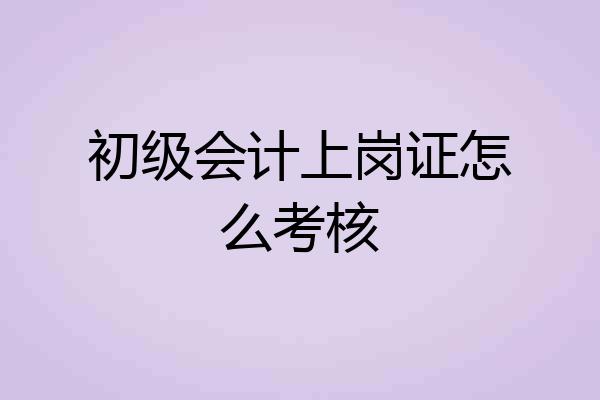 初级会计上岗证怎么考核
