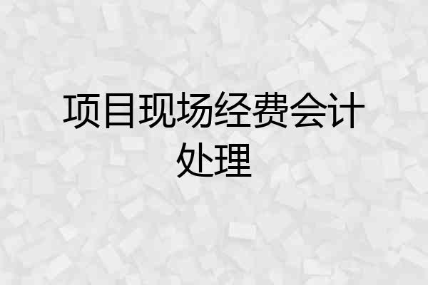项目现场经费会计处理