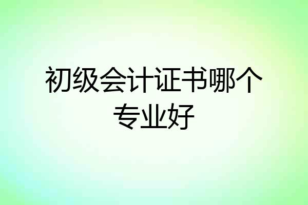 初级会计证书哪个专业好