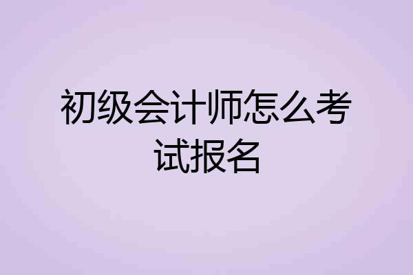 初级会计师怎么考试报名