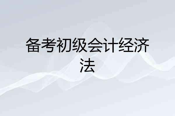 备考初级会计经济法