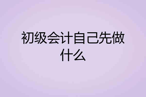 初级会计自己先做什么