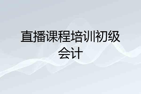 直播课程培训初级会计