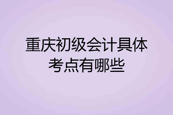 重庆初级会计具体考点有哪些