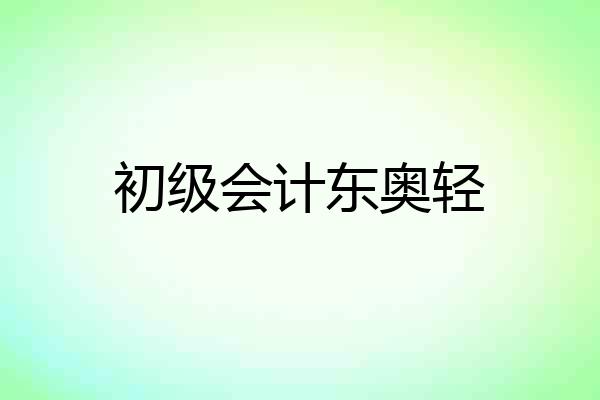 初级会计东奥轻