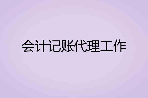 会计记账代理工作