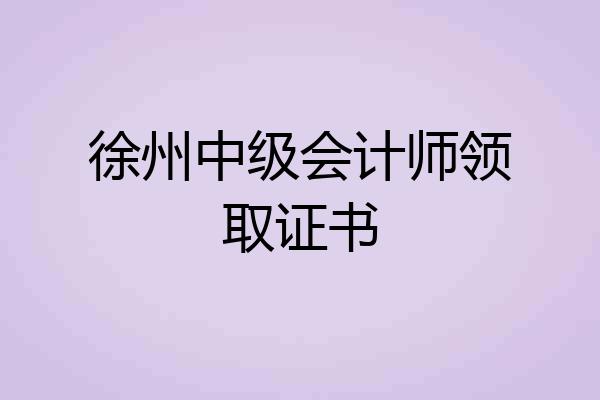 徐州中级会计师领取证书