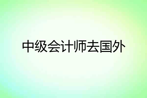 中级会计师去国外