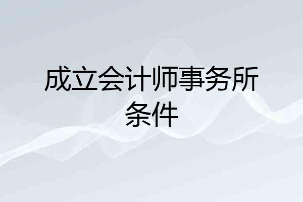 成立会计师事务所条件