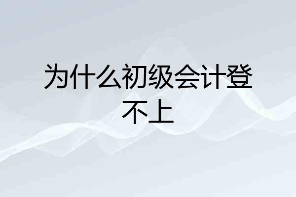 为什么初级会计登不上