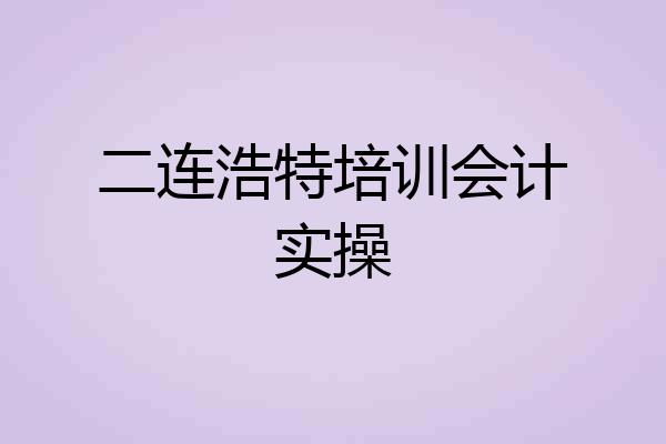 二连浩特培训会计实操