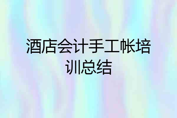 酒店会计手工帐培训总结