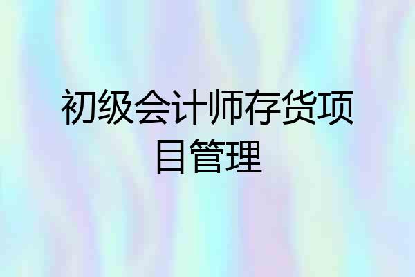 初级会计师存货项目管理