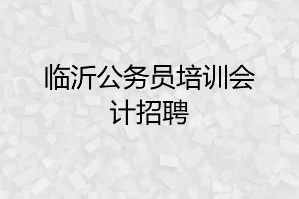 临沂公务员培训会计招聘