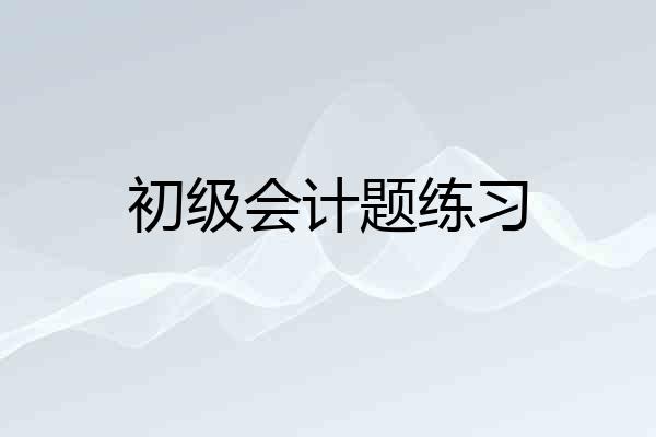 初级会计题练习