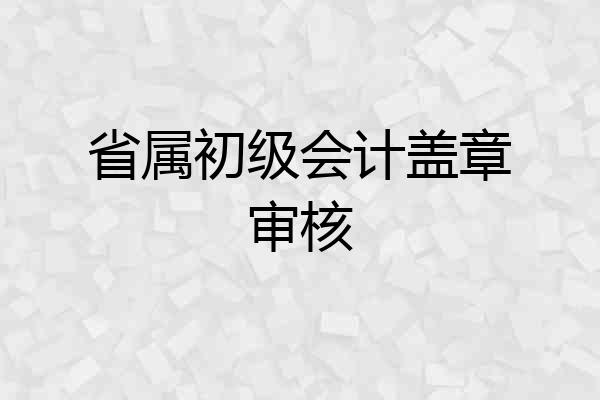 省属初级会计盖章审核