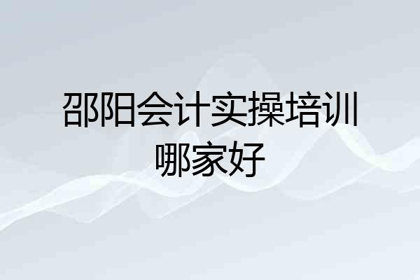 邵阳会计实操培训哪家好