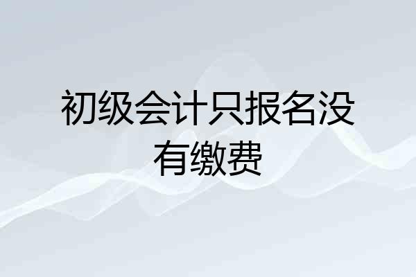 初级会计只报名没有缴费