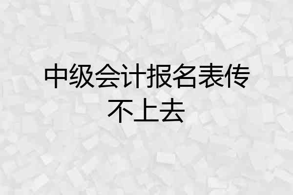 中级会计报名表传不上去