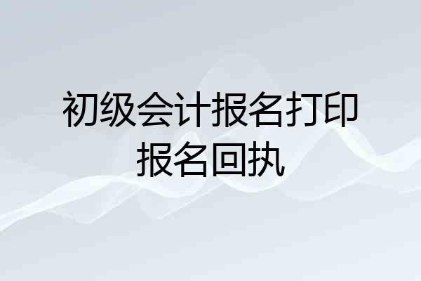 初级会计报名打印报名回执