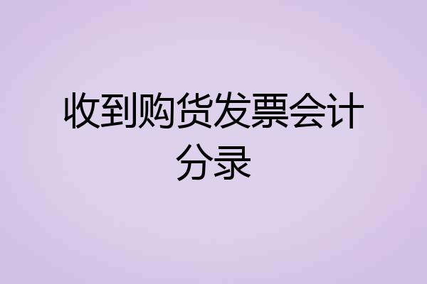 收到购货发票会计分录