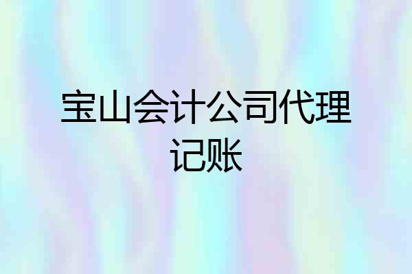 宝山会计公司代理记账