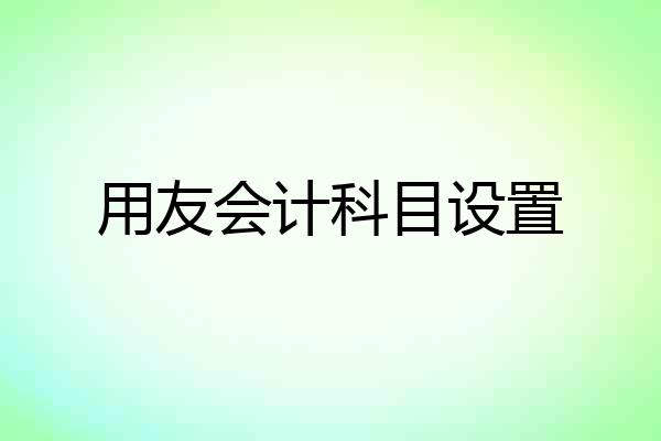 用友会计科目设置