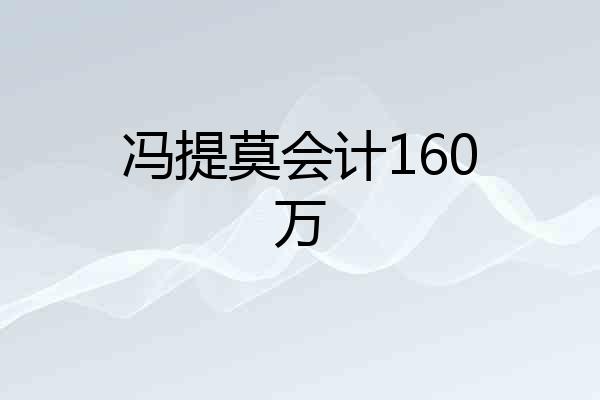 冯提莫会计160万