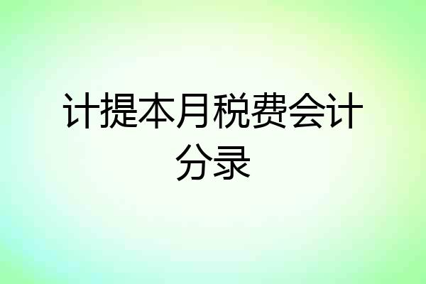 计提本月税费会计分录