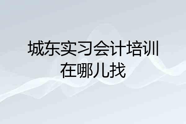 城东实习会计培训在哪儿找