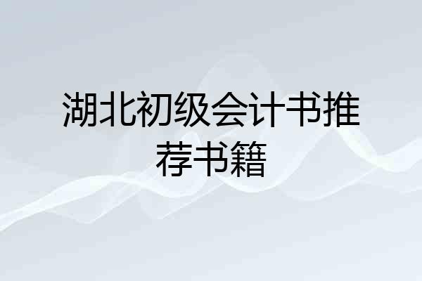 湖北初级会计书推荐书籍